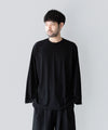 【INTÉRIM】    HYPER BIG EXTRA FINE MERINO WOOL JERSEY FOOTBALL L/S TEE - BLACK