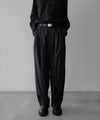 【stein】CUPRO WIDE EASY TROUSERS - BLACK