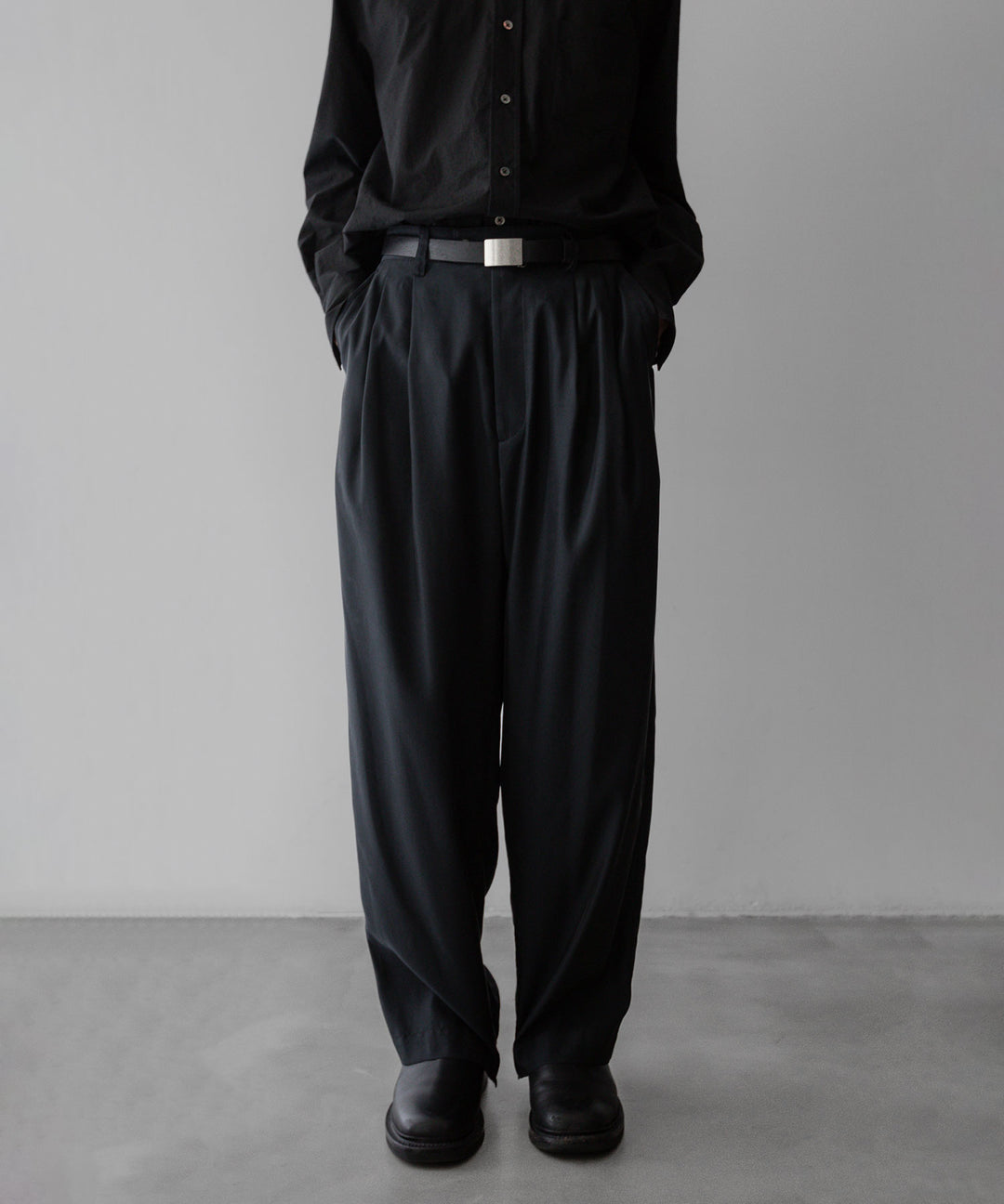 【stein】ssstein シュタインのCUPRO WIDE EASY TROUSERSのBLACK 公式通販サイトsession福岡セレクトショップ
