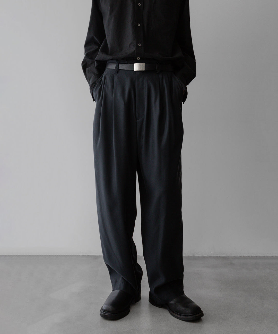 【stein】ssstein シュタインのCUPRO WIDE EASY TROUSERSのBLACK 公式通販サイトsession福岡セレクトショップ