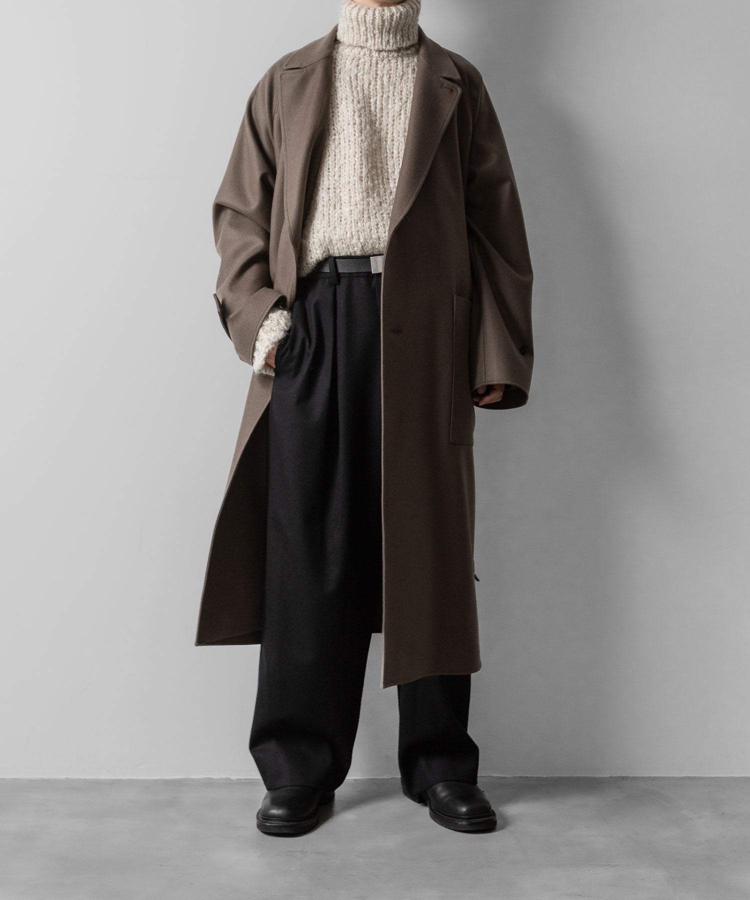 ssstein(シュタイン)の24AWコレクション EASY WIDE TROUSERS (2/72梳毛フラノ) - BLACK 公式通販サイトsession福岡セレクトショップ