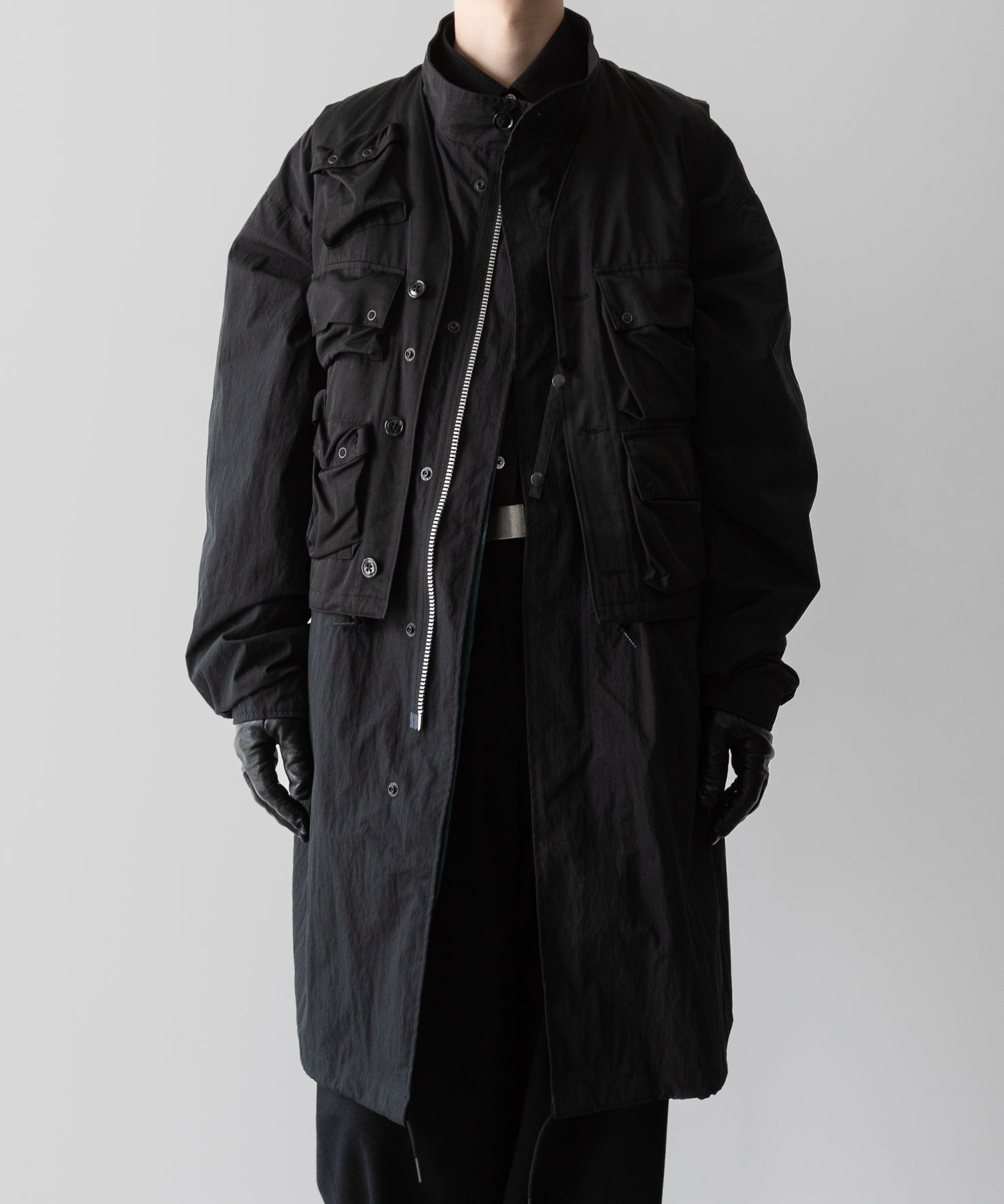 【ANTHEM A】MILITARY MULTI WAY OVER COAT - BLACK