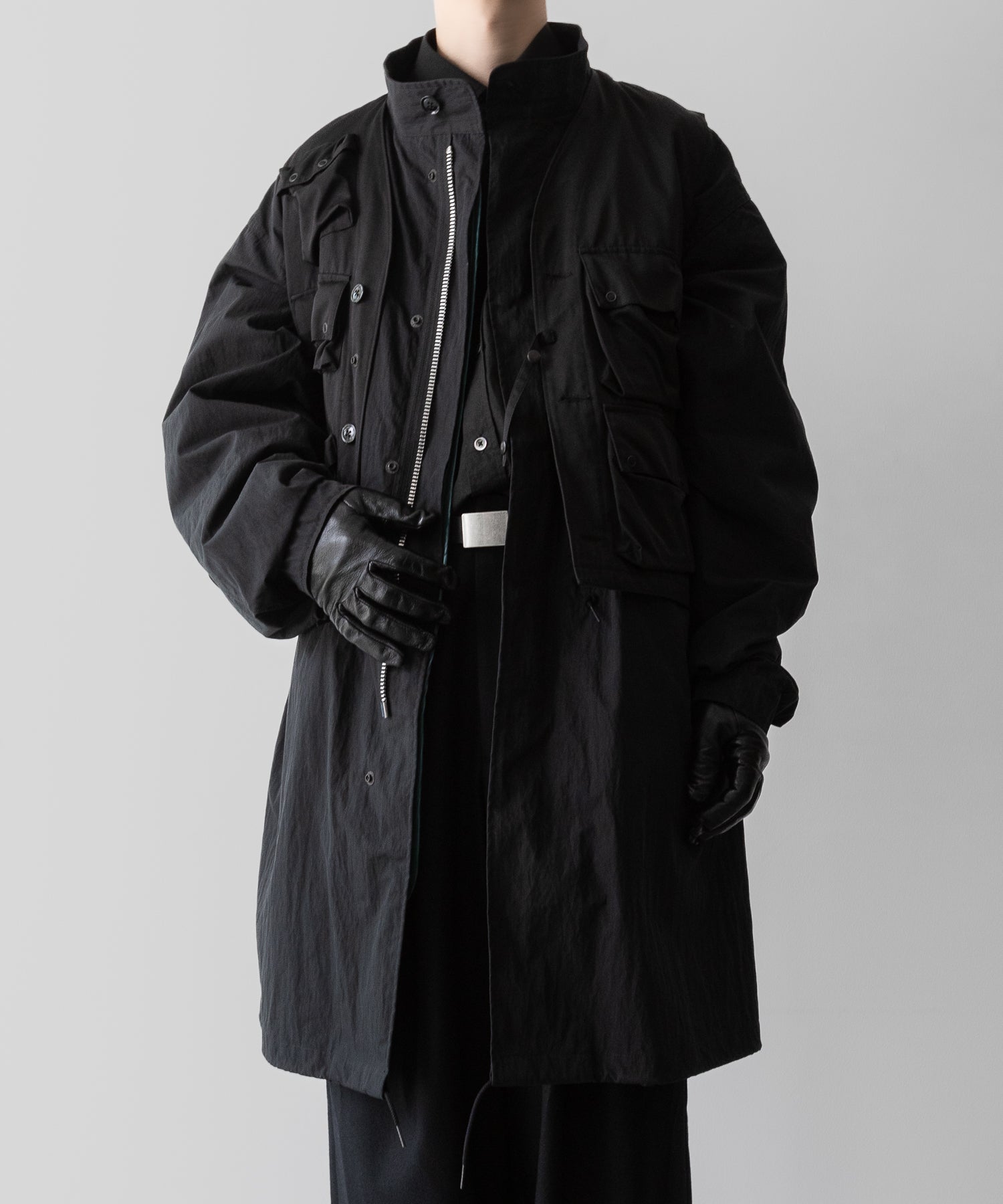 【ANTHEM A】MILITARY MULTI WAY OVER COAT - BLACK