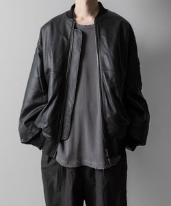 【ssstein】LEATHER FLIGHT JACKET - DARK CHARCOAL