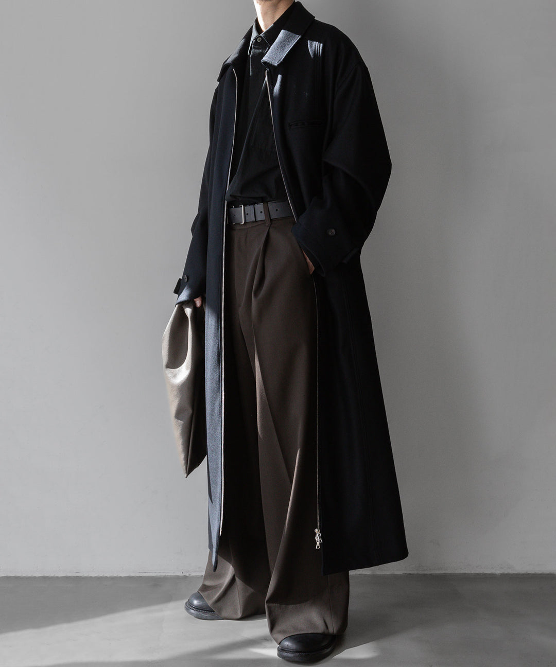 stein シュタイン 23aw OVERSIZED MAXI-LENGTH ZIP COAT - BLACK sessionセッション福岡セレクトショップ 公式通販サイト
