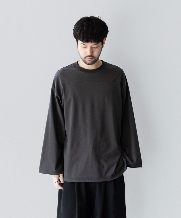 INTÉRIM インテリムHYPER BIG HIGH GAUGE SUVIN JERSEY L/S FOOTBALL TEEのSMOKE BLACK 公式通販サイトsession福岡セレクトショップ