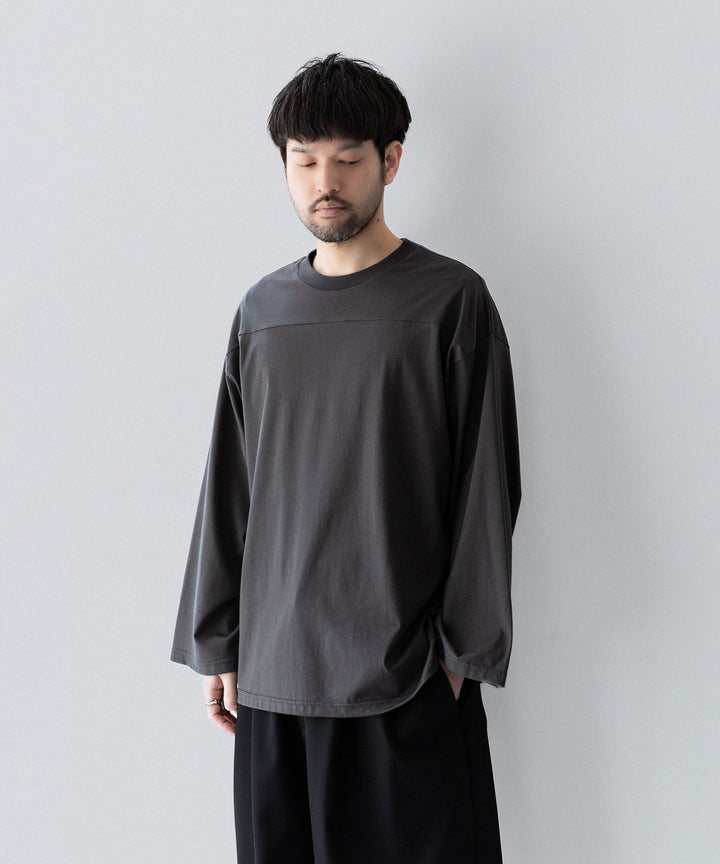 INTÉRIM インテリムHYPER BIG HIGH GAUGE SUVIN JERSEY L/S FOOTBALL TEEのSMOKE BLACK 公式通販サイトsession福岡セレクトショップ