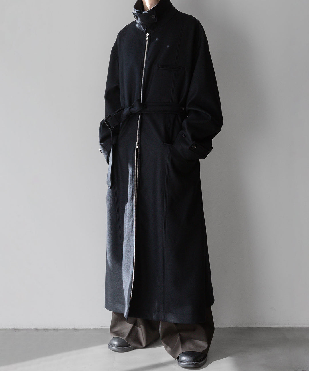 stein シュタイン 23aw OVERSIZED MAXI-LENGTH ZIP COAT - BLACK sessionセッション福岡セレクトショップ 公式通販サイト