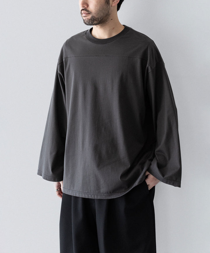 INTÉRIM インテリムHYPER BIG HIGH GAUGE SUVIN JERSEY L/S FOOTBALL TEEのSMOKE BLACK 公式通販サイトsession福岡セレクトショップ