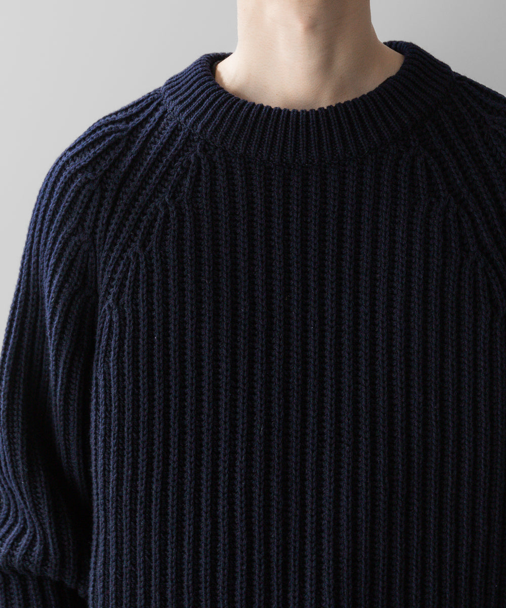 【INTÉRIM】インテリム 23AW 60s 3GG RAGLAN FISHERMAN SWEATER CREW - NAVY sessionセッション福岡セレクトショップ 公式通販サイト