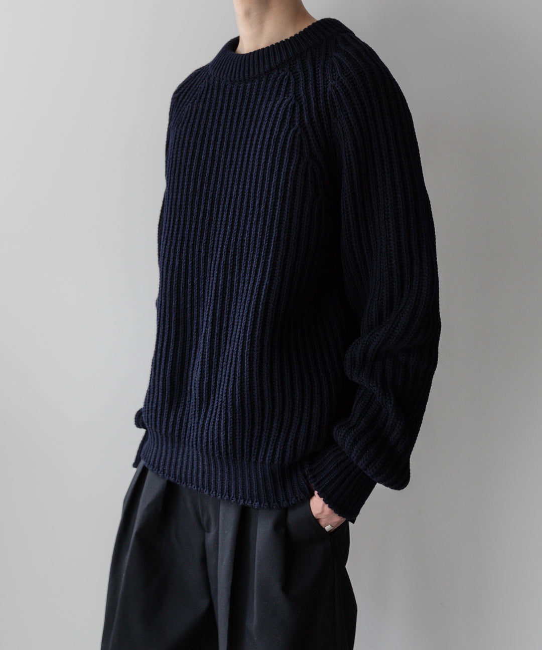 【INTÉRIM】インテリム 23AW 60s 3GG RAGLAN FISHERMAN SWEATER CREW - NAVY sessionセッション福岡セレクトショップ 公式通販サイト