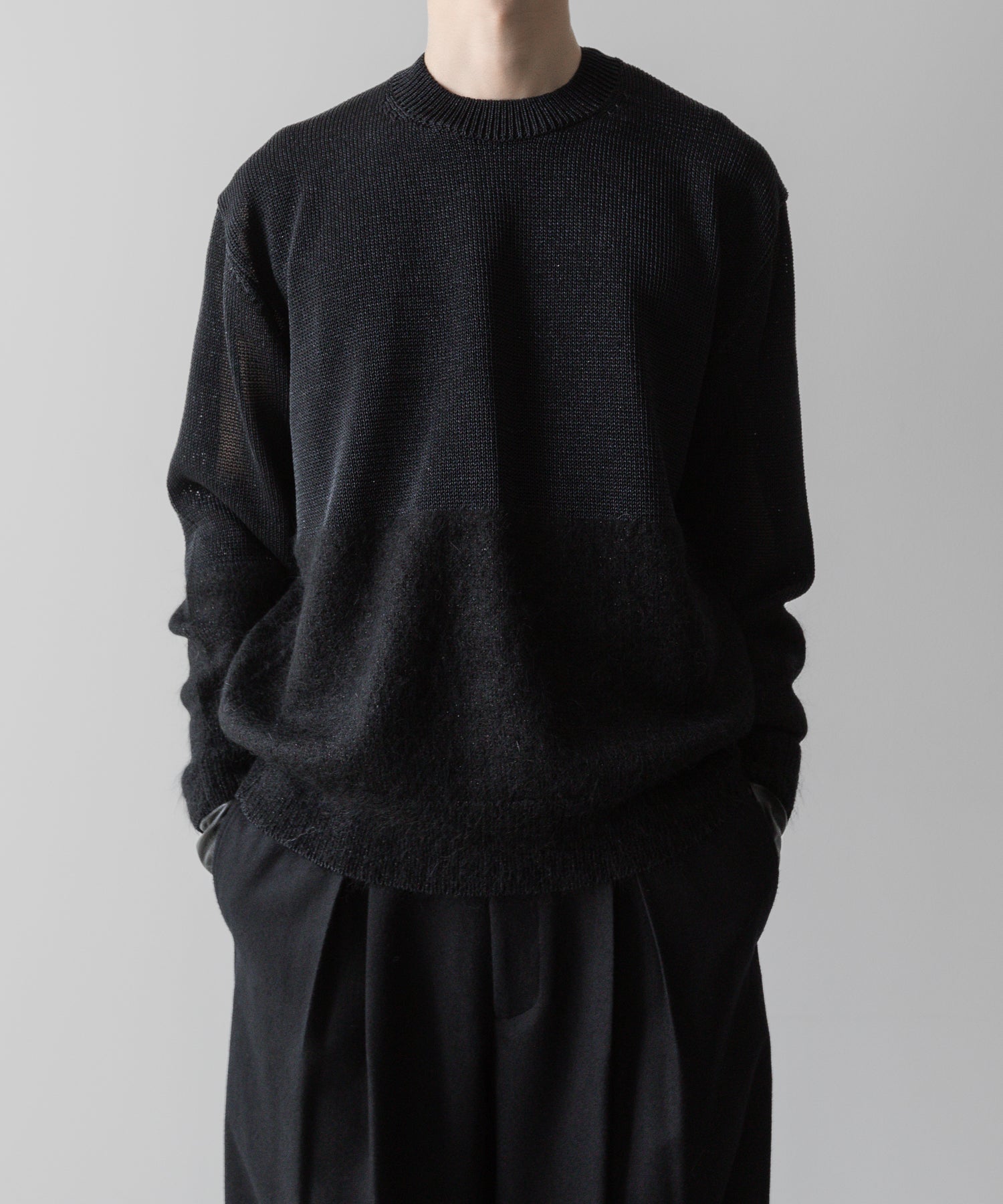 ssstein(シュタイン)の24AWコレクション MOHAIR GLITTER KNIT COMBINATION LS - BLACK 公式通販サイトsession福岡セレクトショップ