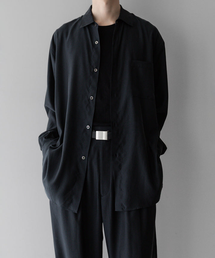 【stein】ssstein シュタインのOVERSIZED CUPRO LS SHIRTのBLACK 公式通販サイトsession福岡セレクトショップ