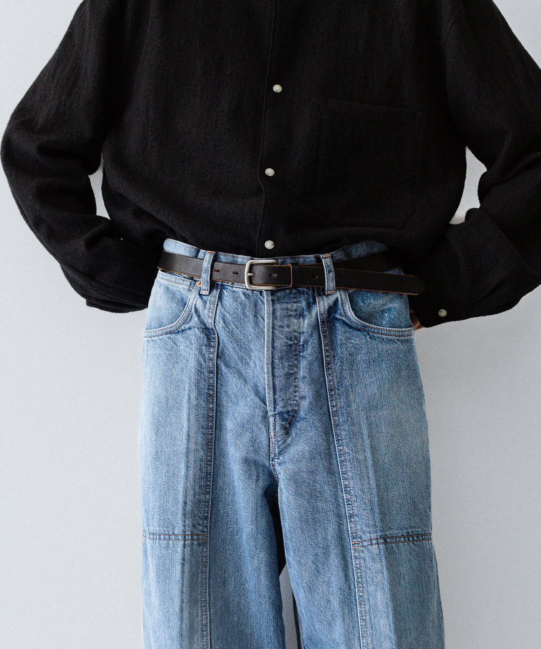 【phebus】WASHI DENIM WORK PT - FADE BLUE