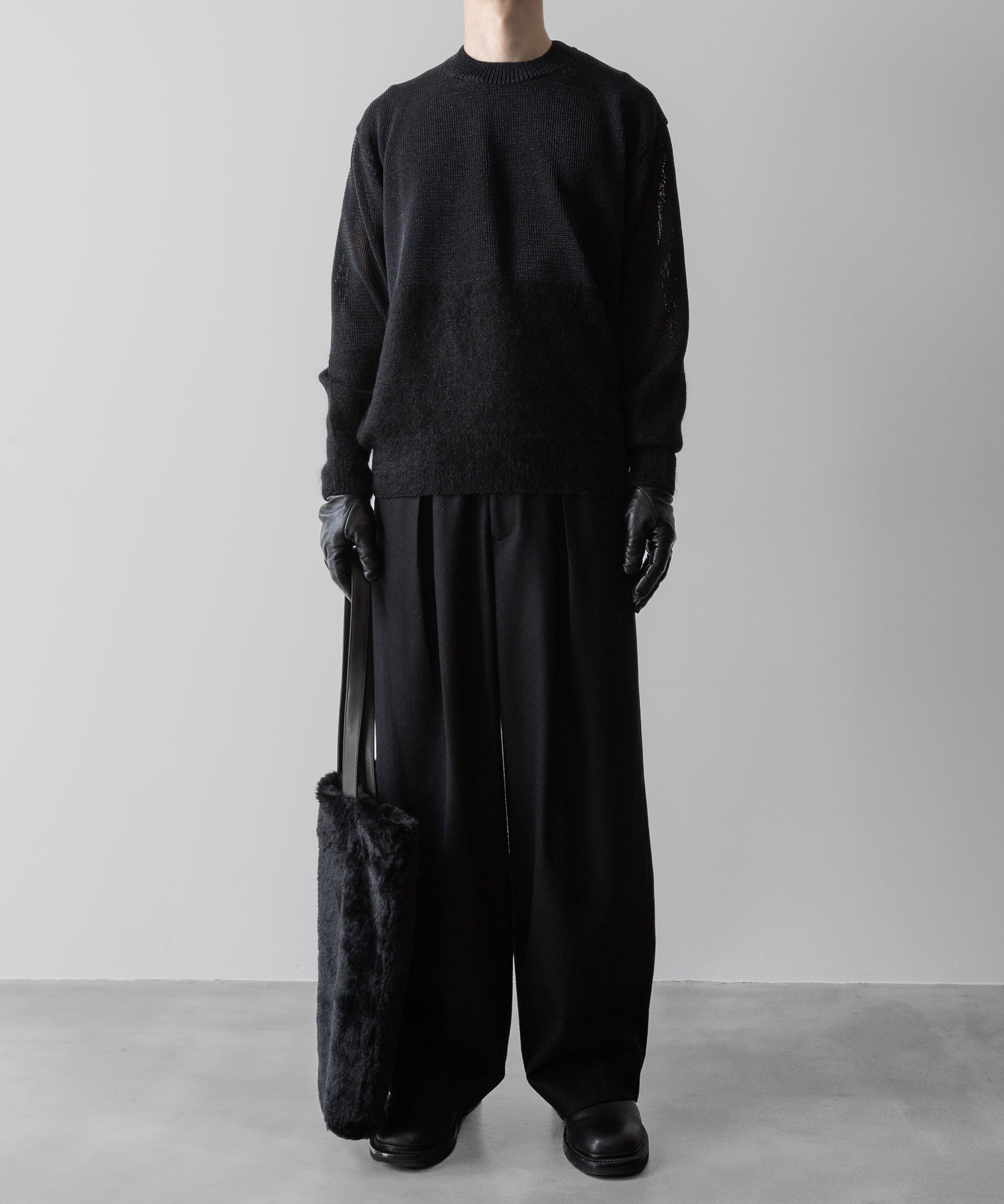 ssstein(シュタイン)の24AWコレクション EASY WIDE TROUSERS (2/72梳毛フラノ) - BLACK 公式通販サイトsession福岡セレクトショップ