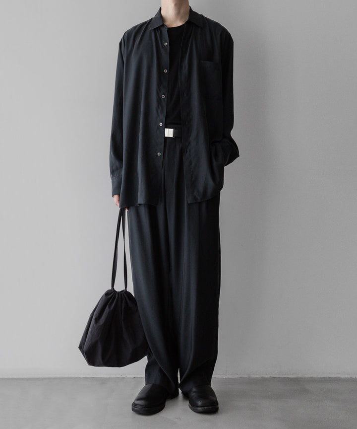 【stein】ssstein シュタインのOVERSIZED CUPRO LS SHIRTのBLACK 公式通販サイトsession福岡セレクトショップ