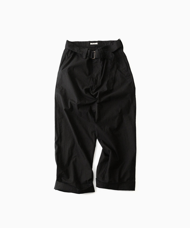 INTÉRIM インテリムのBLACK SURFAR GARMENT DYE BELTED FRENCH ARMY MIL BAGGY TROUSERのBLACK公式通販サイトsession福岡セレクトショップ