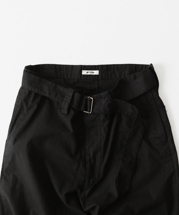 INTÉRIM インテリムのBLACK SURFAR GARMENT DYE BELTED FRENCH ARMY MIL BAGGY TROUSERのBLACK公式通販サイトsession福岡セレクトショップ