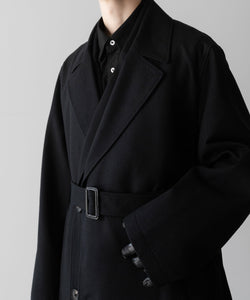 【ssstein】OVERSIZED DOCKING DOUBLE BREASTED COAT - BLACK