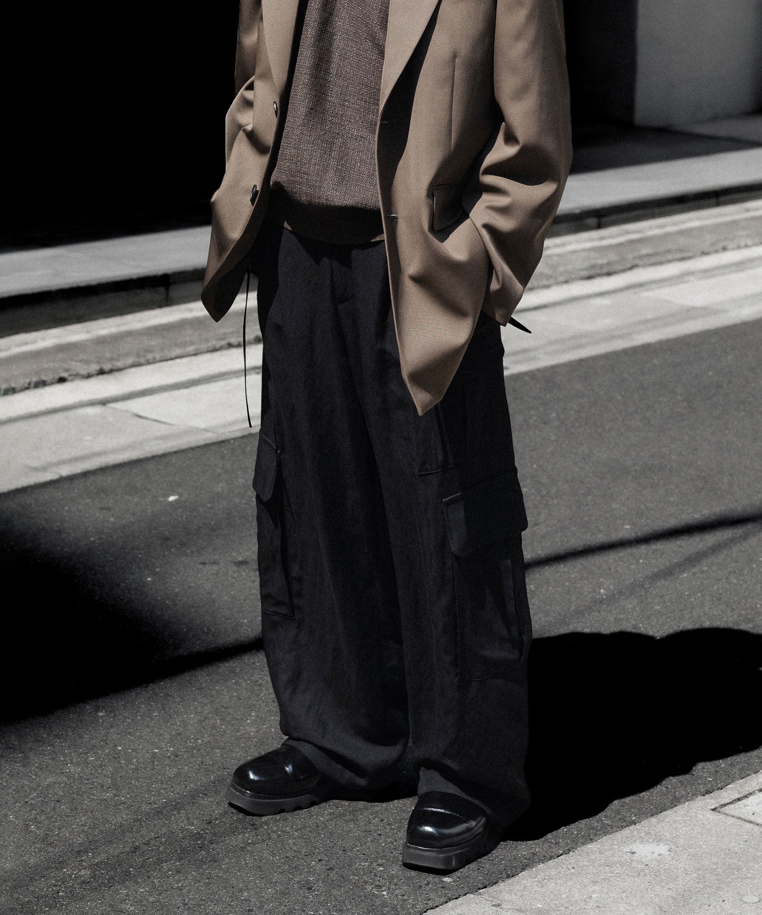ssstein / シュタイン】VIS/LI/RA TWILL CARGO TROUSERS - BLACK
