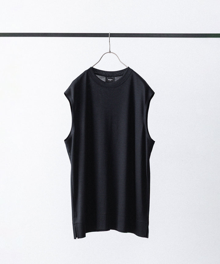 WWW ラッピンノットウールウェアSLEEVELESS PULLOVERのBLACK 公式通販サイトsession福岡セレクトショップ
