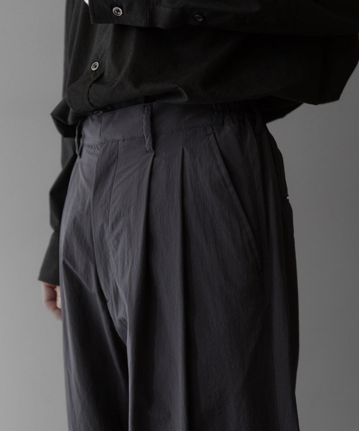 stein ssstein シュタインのWINDPROOF NYLON WIDE EASY TROUSERSのDARK GREY KHAKI公式通販サイトsession福岡セレクトショップ