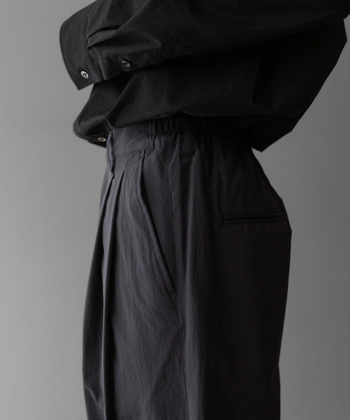 stein ssstein シュタインのWINDPROOF NYLON WIDE EASY TROUSERSのDARK GREY KHAKI公式通販サイトsession福岡セレクトショップ