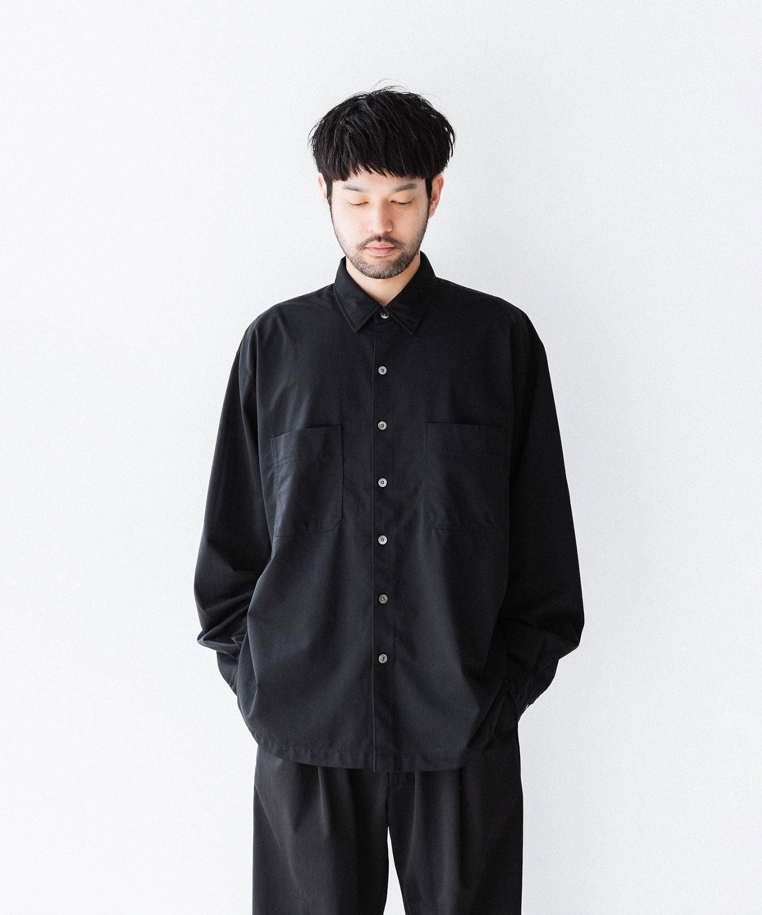 KANEMASA PHIL.】36G NYLON BALISE SHIRT - BLACK DYE | 公式通販
