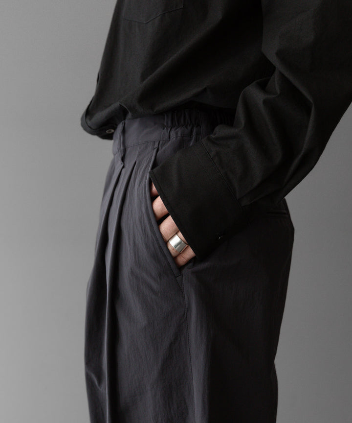 stein ssstein シュタインのWINDPROOF NYLON WIDE EASY TROUSERSのDARK GREY KHAKI公式通販サイトsession福岡セレクトショップv