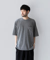 【INTÉRIM】HYPER BIG VINTAGE FADE BLACK POCKET T-SHIRT - LIGHT BLACK