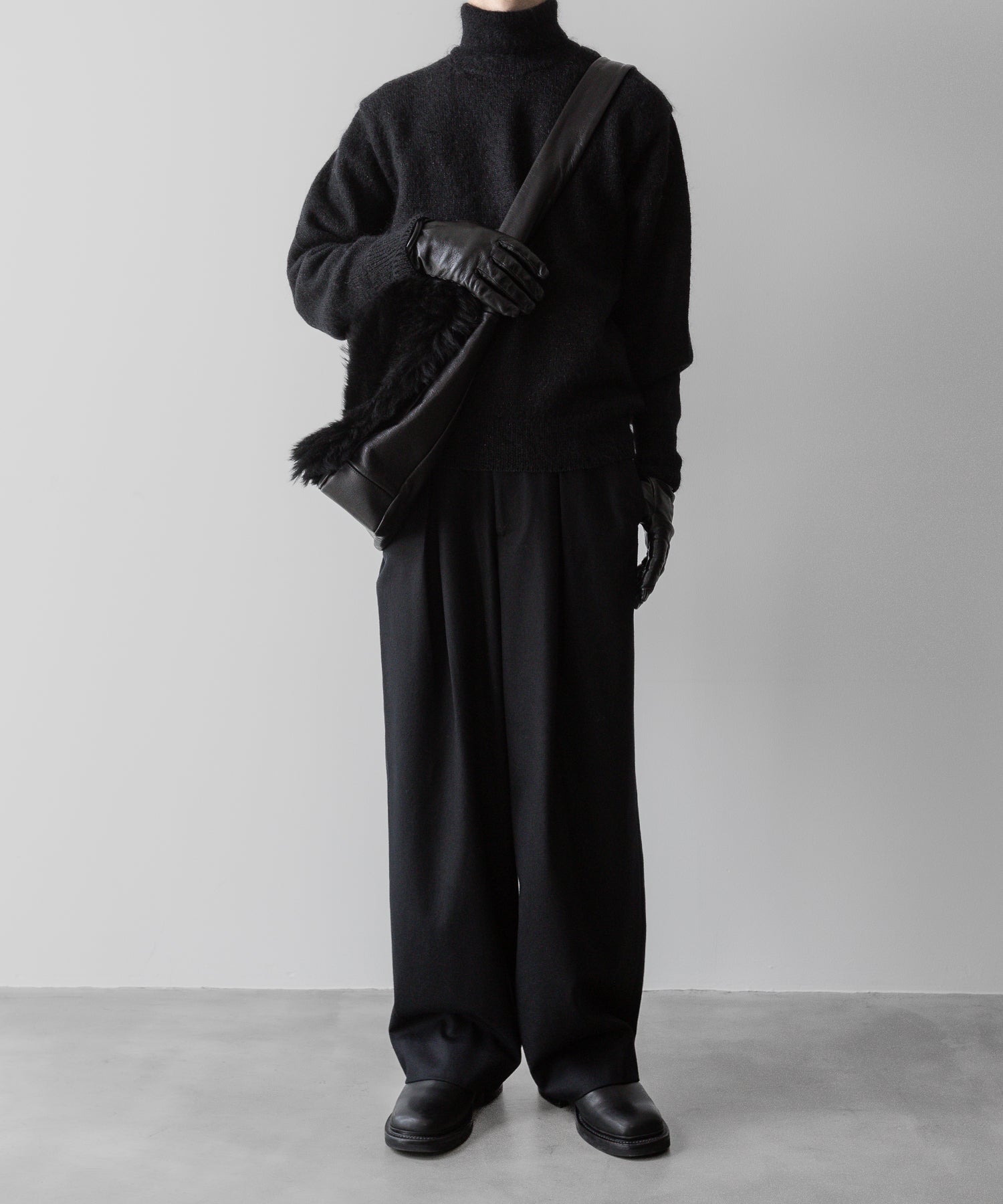 ssstein(シュタイン)の24AWコレクション EASY WIDE TROUSERS (2/72梳毛フラノ) - BLACK 公式通販サイトsession福岡セレクトショップ