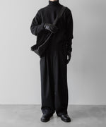 画像をギャラリービューアに読み込む, ssstein(シュタイン)の24AWコレクション EASY WIDE TROUSERS (2/72梳毛フラノ) - BLACK 公式通販サイトsession福岡セレクトショップ
