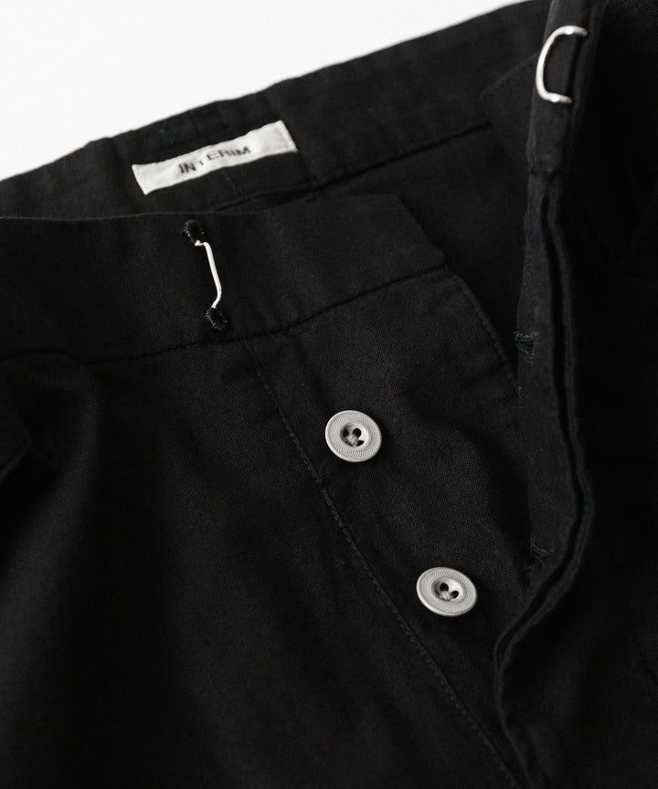 INTÉRIM インテリムのBLACK SURFAR GARMENT DYE BELTED FRENCH ARMY MIL BAGGY TROUSERのBLACK公式通販サイトsession福岡セレクトショップ