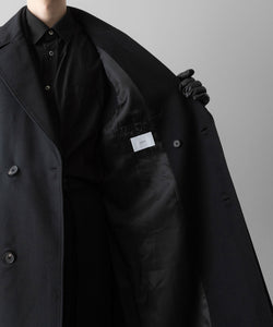 【ssstein】OVERSIZED DOCKING DOUBLE BREASTED COAT - BLACK