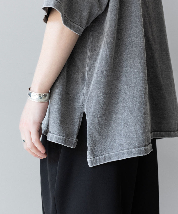 【INTÉRIM】HYPER BIG VINTAGE FADE BLACK POCKET T-SHIRT - LIGHT BLACK