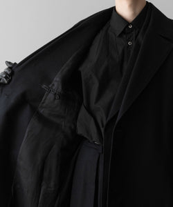 【ssstein】OVERSIZED DOCKING DOUBLE BREASTED COAT - BLACK