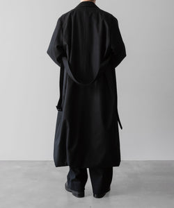 【ssstein】OVERSIZED DOCKING DOUBLE BREASTED COAT - BLACK