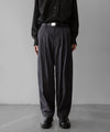 【stein】WINDPROOF NYLON WIDE EASY TROUSERS - DARK GREY KHAKI
