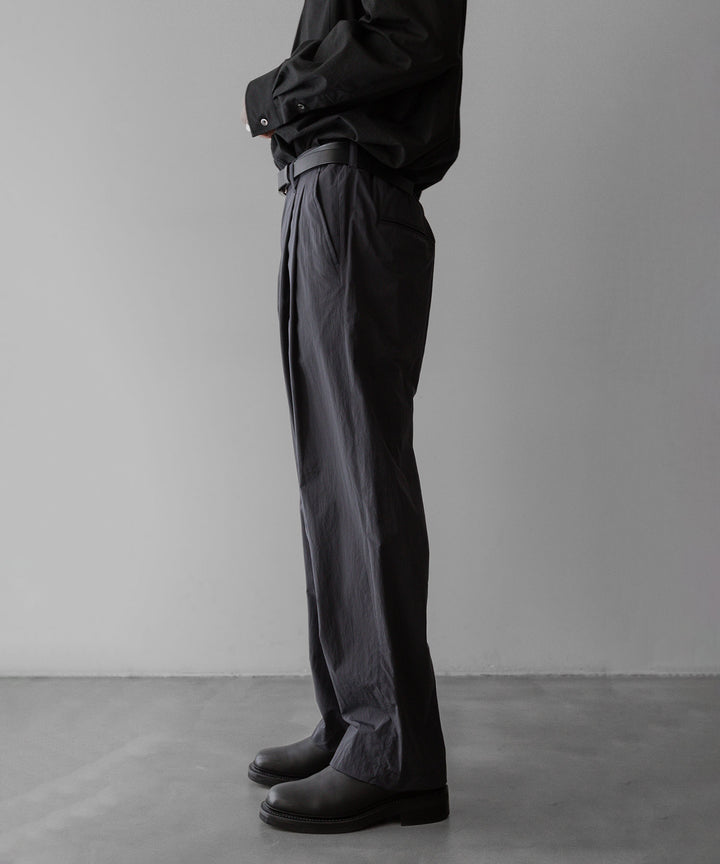 stein ssstein シュタインのWINDPROOF NYLON WIDE EASY TROUSERSのDARK GREY KHAKI公式通販サイトsession福岡セレクトショップ