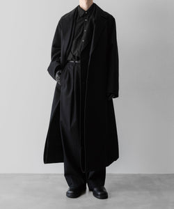 【ssstein】OVERSIZED DOCKING DOUBLE BREASTED COAT - BLACK