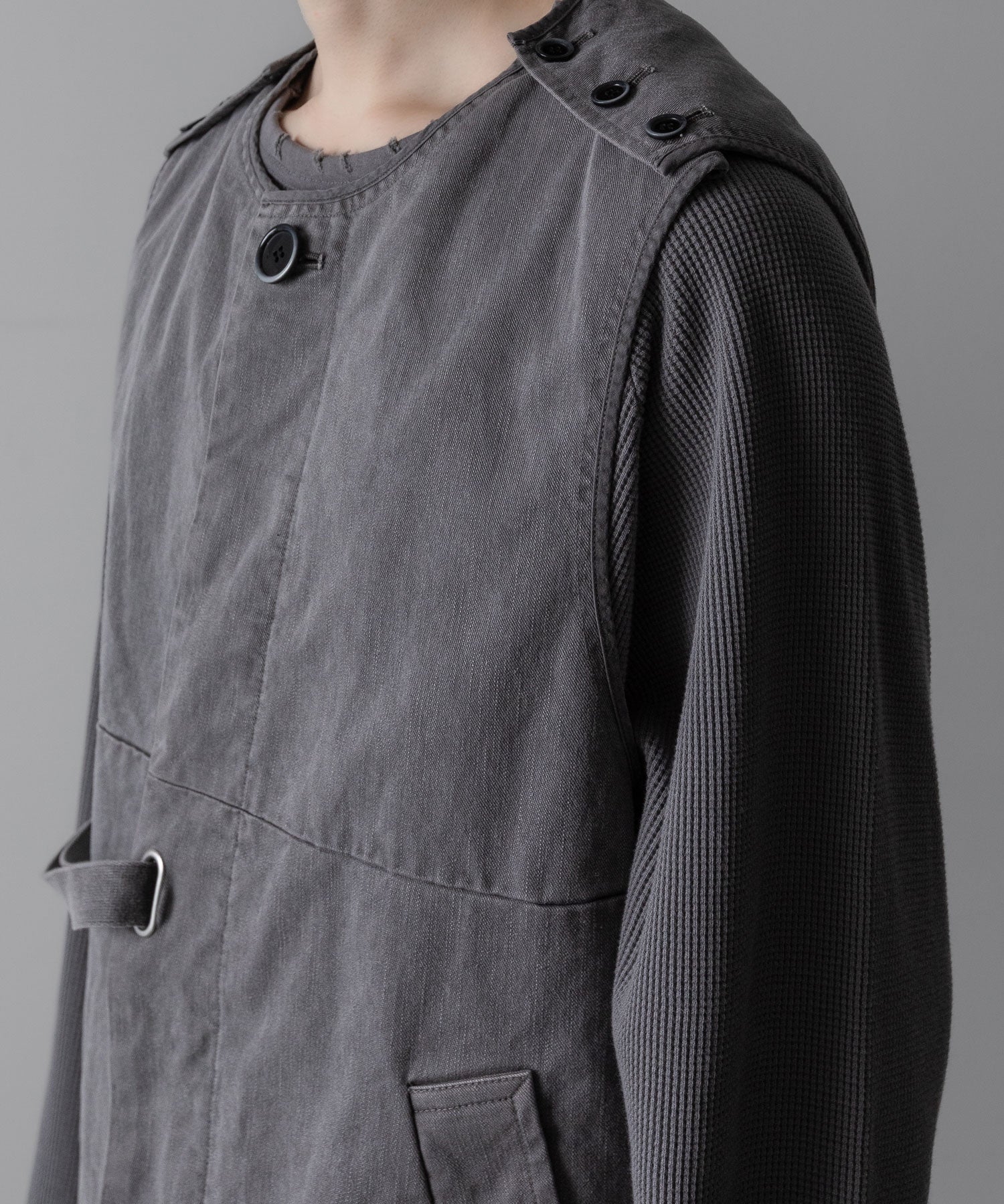 Fujimoto フジモトのOVERDYED WRAP VEST - BLACKの公式通販サイトsession福岡セレクトショップ