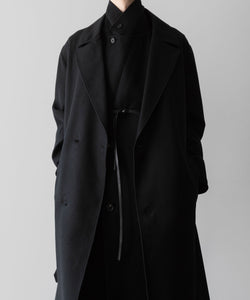 【ssstein】OVERSIZED DOCKING DOUBLE BREASTED COAT - BLACK