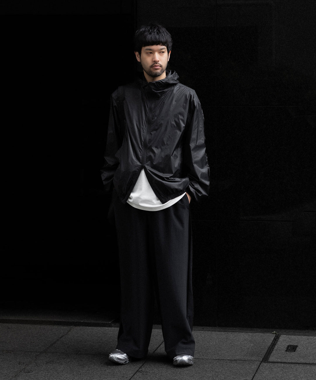 ssstein(シュタイン)のEXTRA LIGHT NYLON SHIRRED ZIP HOOD JACKET -BLACKの公式通販サイトsession福岡セレクトショップ