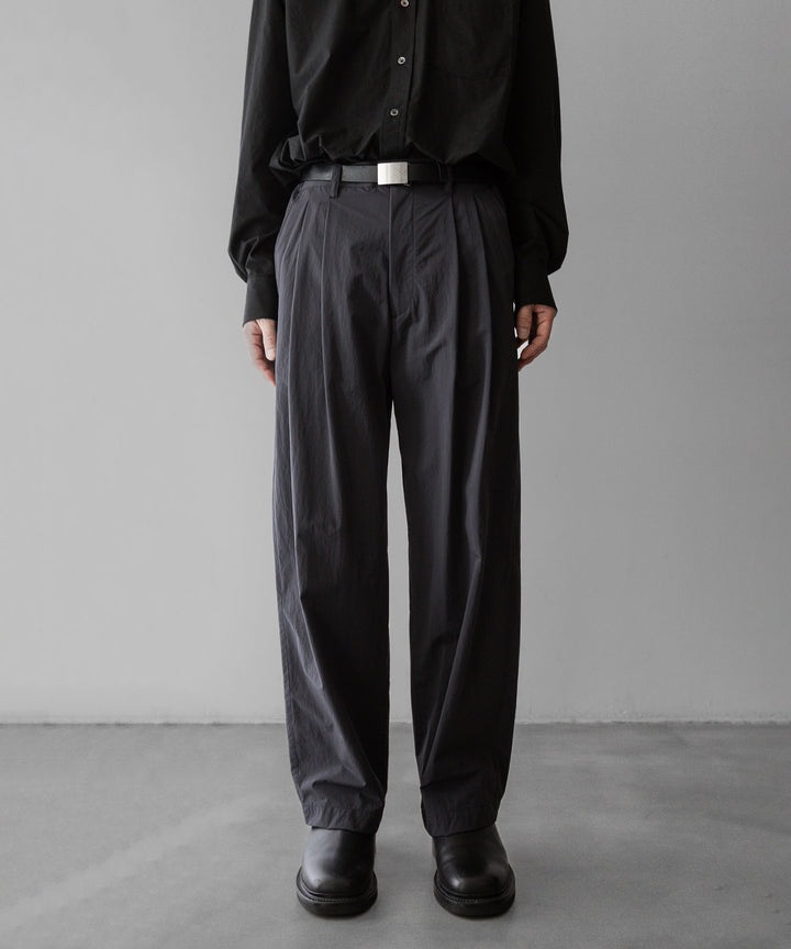 stein ssstein シュタインのWINDPROOF NYLON WIDE EASY TROUSERSのDARK GREY KHAKI公式通販サイトsession福岡セレクトショップ