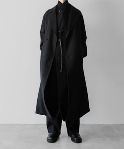 【ssstein】OVERSIZED DOCKING DOUBLE BREASTED COAT - BLACK