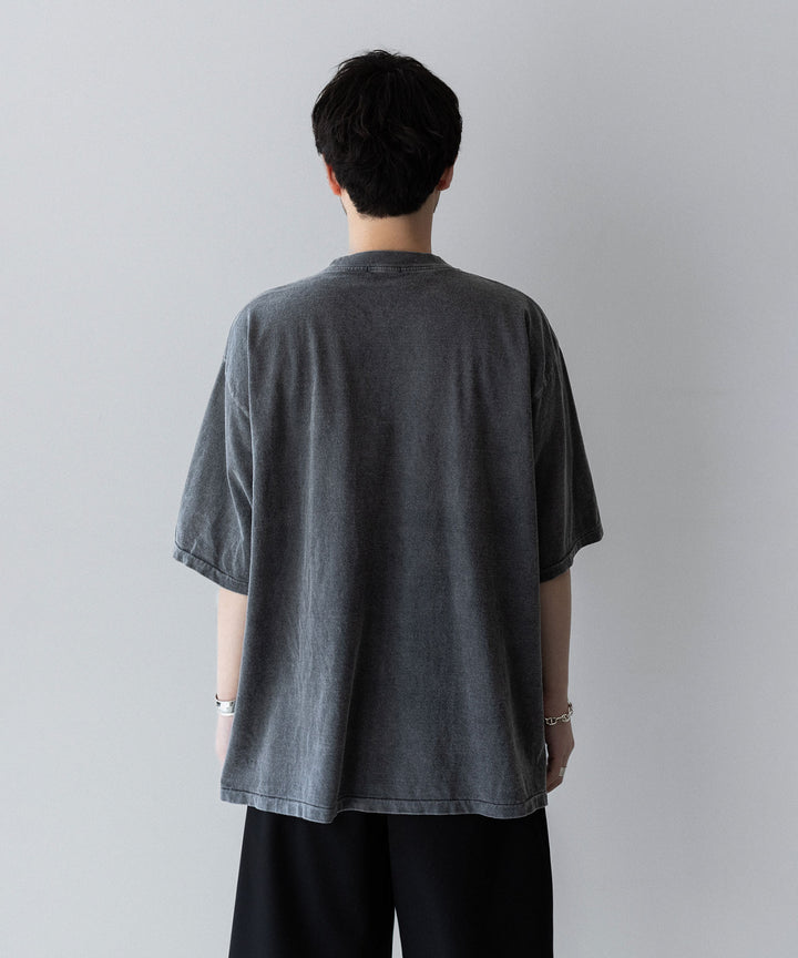 【INTÉRIM】    HYPER BIG VINTAGE FADE BLACK POCKET T-SHIRT - MID BLACK