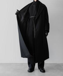 【ssstein】OVERSIZED DOCKING DOUBLE BREASTED COAT - BLACK