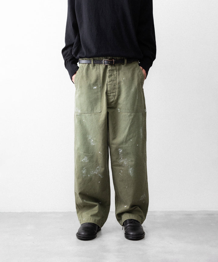 INTÉRIM - インテリムのMILK PAINT VINTAGE WASH ORGANIC COTTON US ARMY M-47 HBT BAKER PANTSのOLIVE公式通販サイトsession福岡セレクトショップ