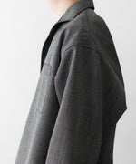 画像をギャラリービューアに読み込む, INTÉRIM - インテリムのWOOL END-ON-END SUITING DEADSTOCK FABRIC SKIPPER SHIRTのBLACK公式通販サイトsession福岡セレクトショップ
