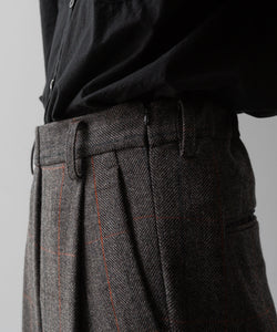 【ssstein】OVERTUCKED EXTRA WIDE TROUSERS - GLEN CHECK